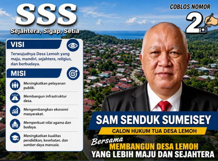 Aksi Simpatik Sam Senduk Sumeisey Warnai Kerja Bakti Desa Lemoh, Usung Visi Eko Wisata dan Industri Modern untuk Kemajuan Desa