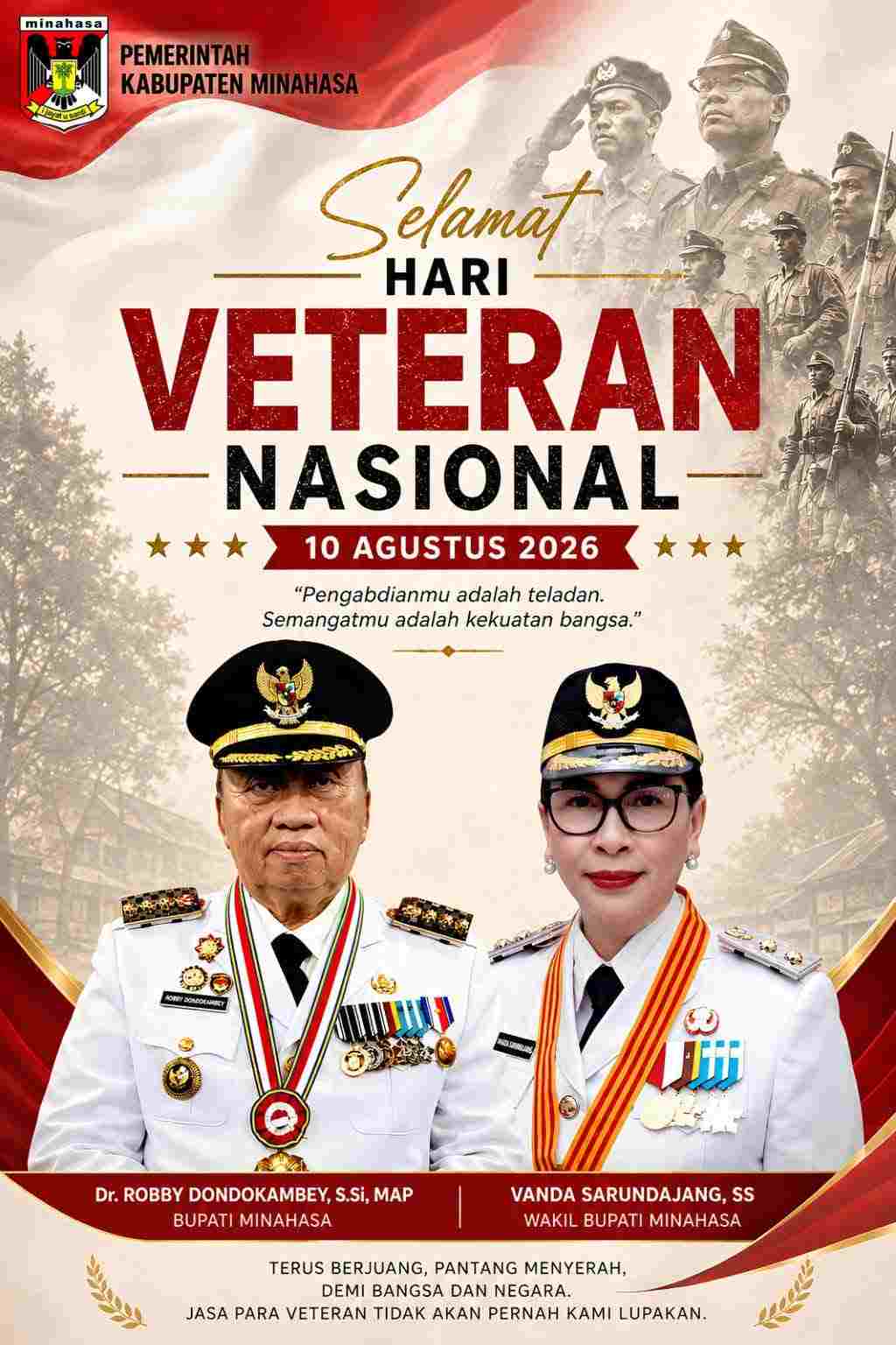 Pemkab Minahasa Tegaskan Jasa Veteran Tak Lekang Zaman, Semangat Perjuangan Jadi Energi Pembangunan