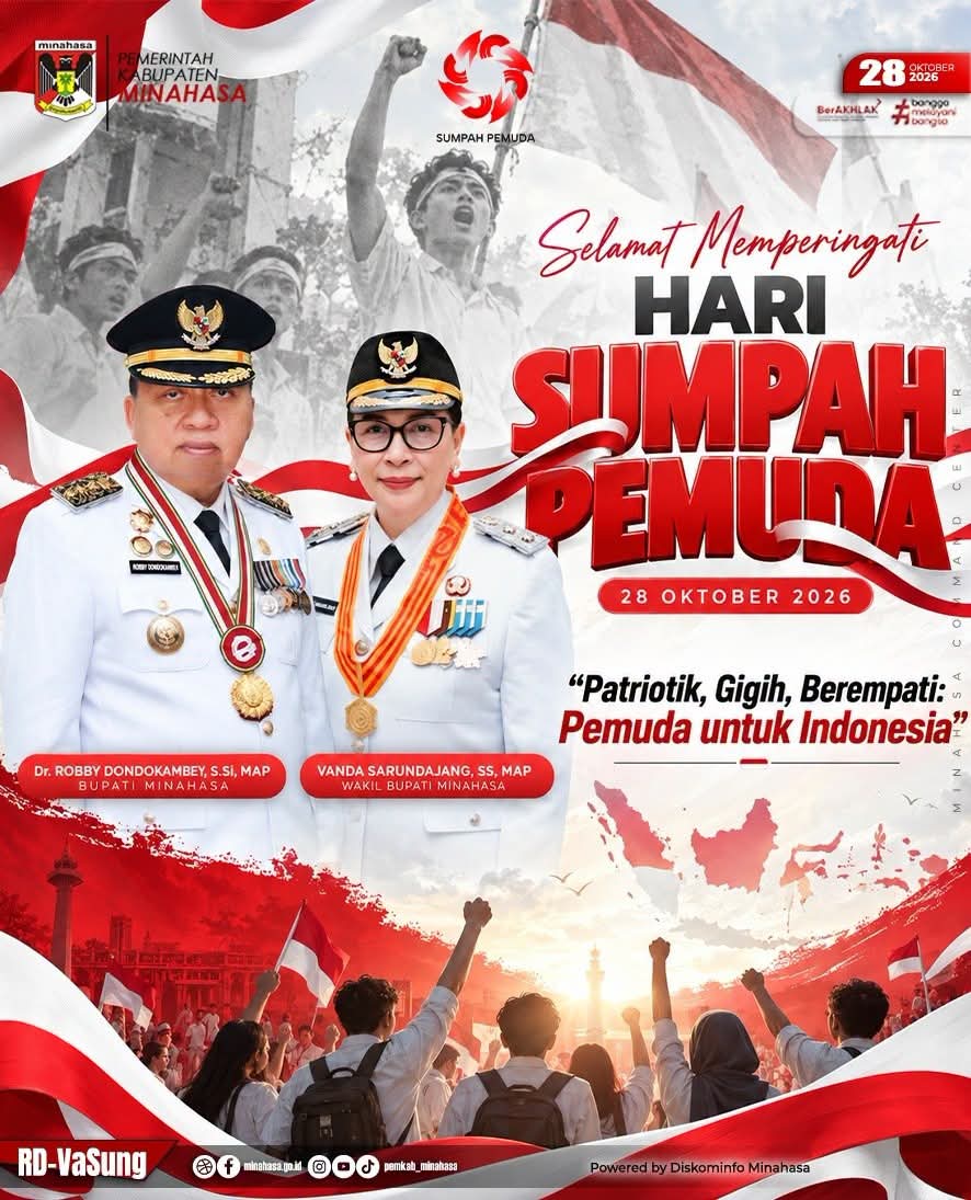 Sumpah Pemuda ke-98, Robby Dondokambey–Vanda Sarundajang Ajak Generasi Muda Perkuat Persatuan dan Bangun Minahasa
